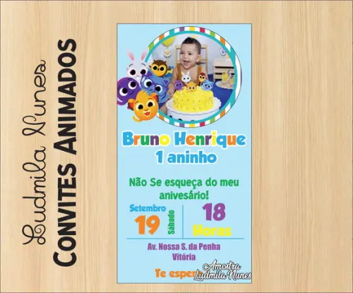 Convite Digital com foto bolofofos