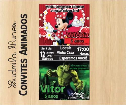 Convite Digital Dois Temas duplo
