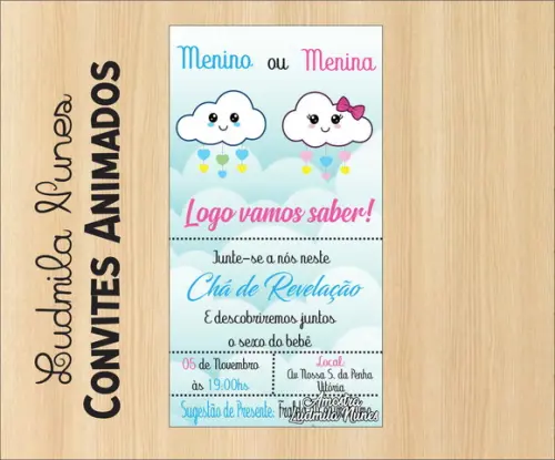 Convite Digital chá Revelação chuva de Amor