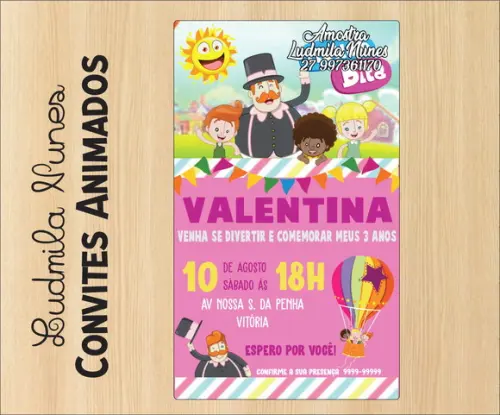 Convite Digital Mundo Bita menina