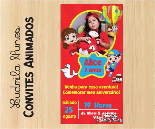 Convite Digital Luccas Neto e gih menina