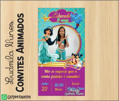 Convite Digital com foto Jasmine