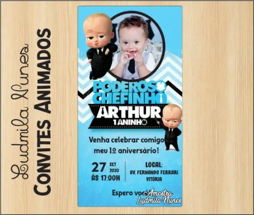 Convite Digital com foto Poderoso chefinho