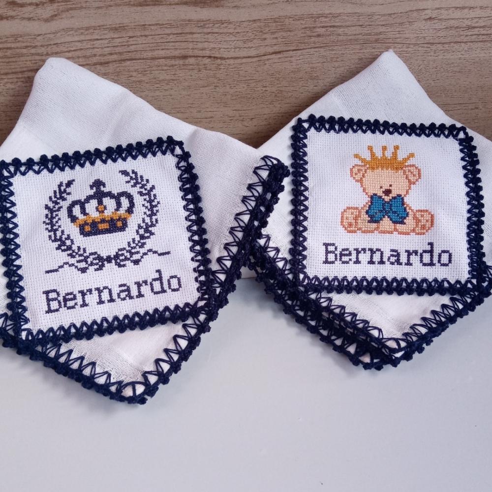 Kit de Fraldas de Boca Bordadas em Ponto Cruz