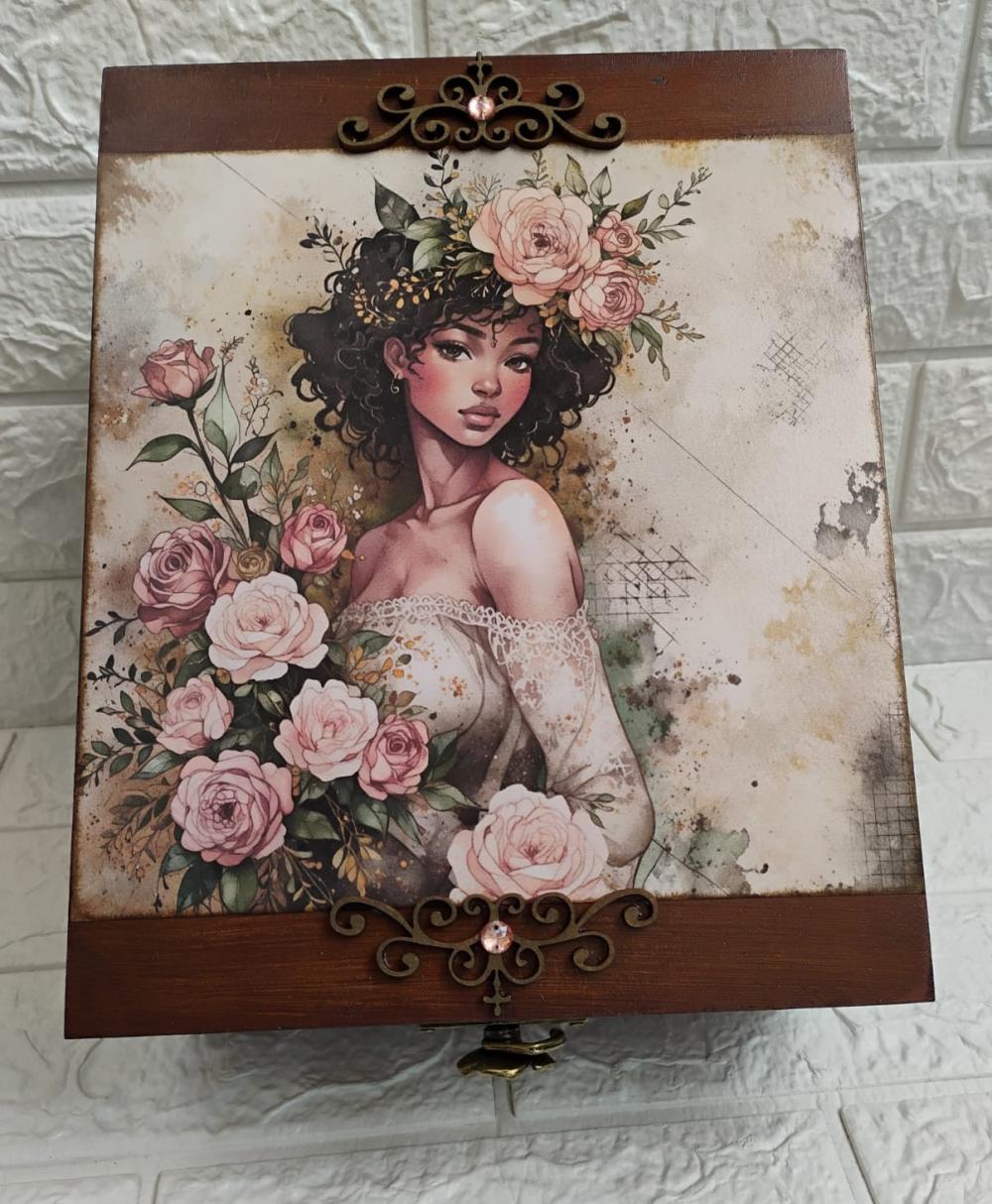 Porta maquiagem Dama Vintage Rosas