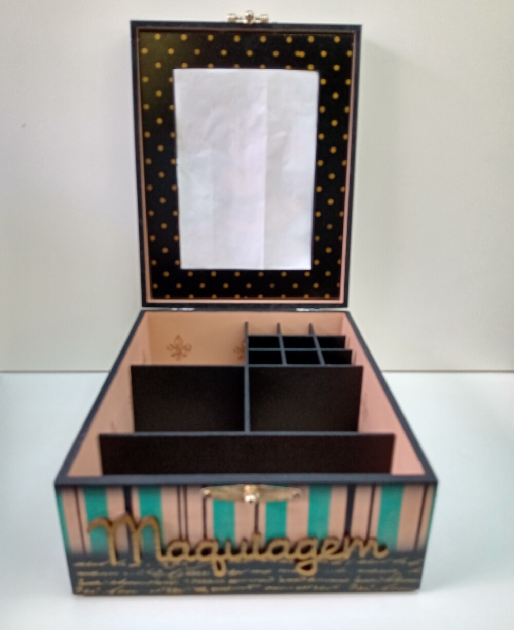 Porta maquiagem MDF - Pérolas e Sapato