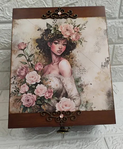 Porta maquiagem Dama Vintage Rosas