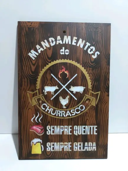Placa Cantinho Do Churrasco - Carne no ponto