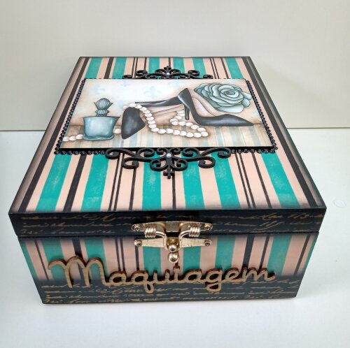 Porta maquiagem MDF - Pérolas e Sapato