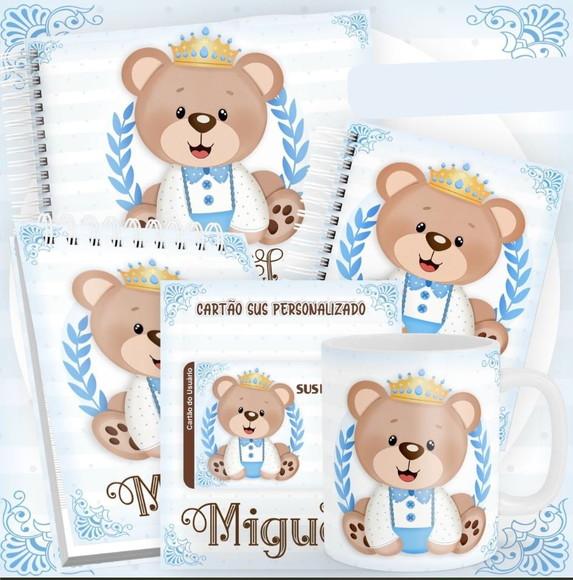 Combo Caderneta e Livros Ursinho Príncipe Azul Arquivo