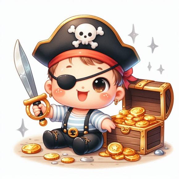 Kit Digital Bebê Pirata