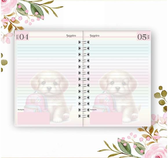 Arquivo Digital Combo Agenda Escolar Cachorrinho Aquarelado