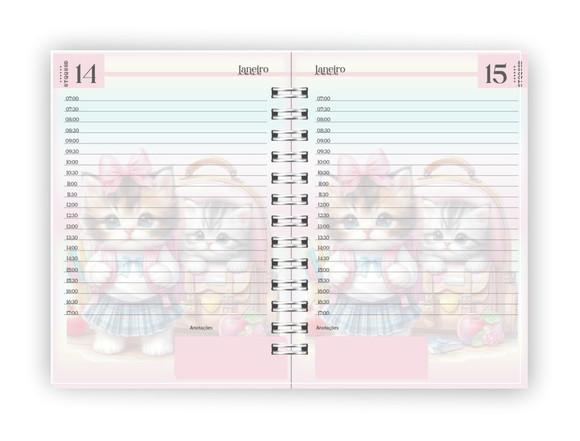 Arquivo Digital Combo Agenda Escolar Gatinho Aquarela 02