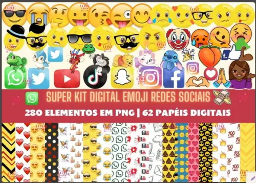 Super Kit Digital Emoji Redes Sociais