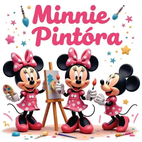 Arquivo Digital, Kit Digital Minnie Pintora 3d