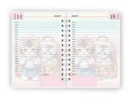 Arquivo Digital Combo Agenda Escolar Gatinho Aquarela 02