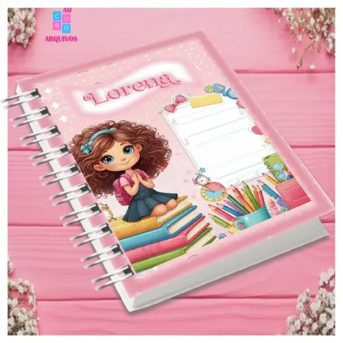 Volta às Aulas Arquivo Digital Combo Agenda Menina