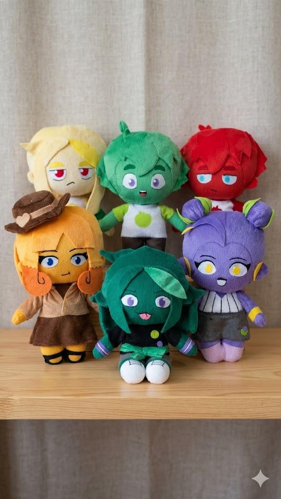 Kit Mundo Torajo - 6 Pelúcias Chibi