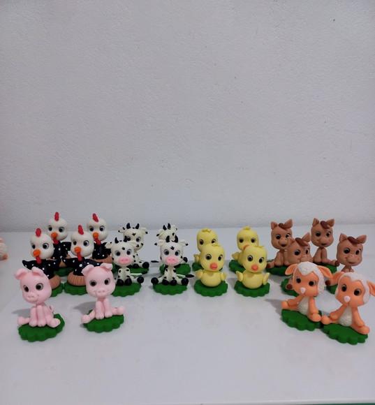 10 Apliques Fazendinha em Biscuit