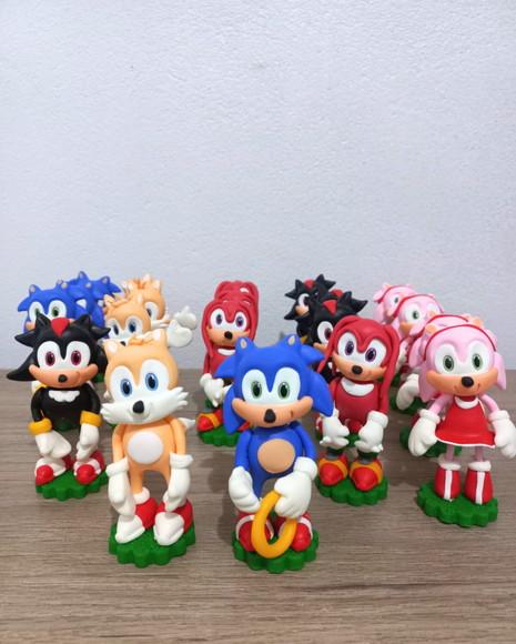 05 Unidades Aplique Turma Sonic em Biscuit