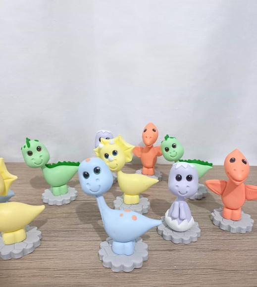 10 Apliques Dinossauro Baby em Biscuit