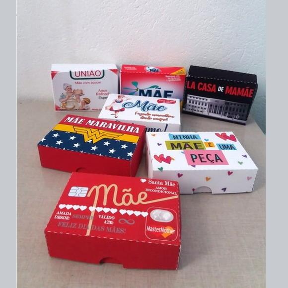 10 Caixinhas para 06 Docinhos Personalizada Dia das Mães