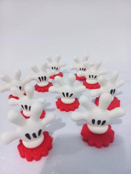 10 Unidades Aplique Luva Mickey em Biscuit