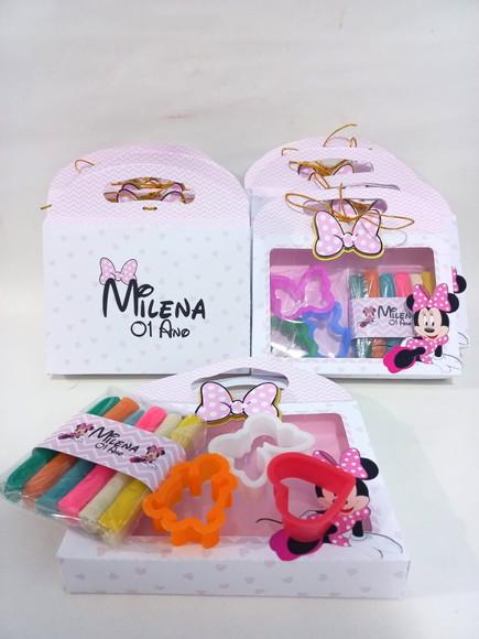10 Unid Maleta Personalizada Minnie com Massinha de Modelar