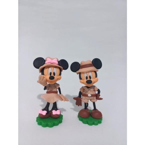 15 Apliques em Biscuit Safari Mickey e Minnie