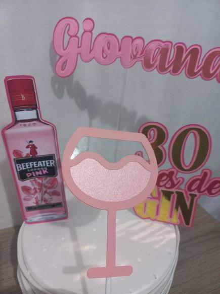 Topo de Bolo Gin Pink