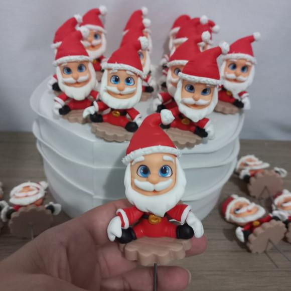 10 Unidades Enfeite Cuia Biscuit Papai Noel