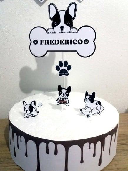 Topo de Bolo - Cachorro Bulldog Francês