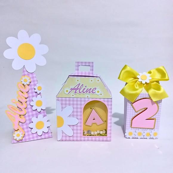 10 Unidades Personalizados Tema Margaridas