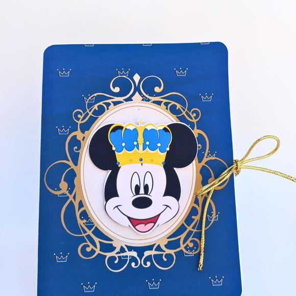 Convite de Aniversário Mickey Realeza 20 Unidades