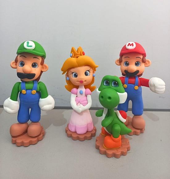 10 Unidades Aplique Super Mario em Biscuit