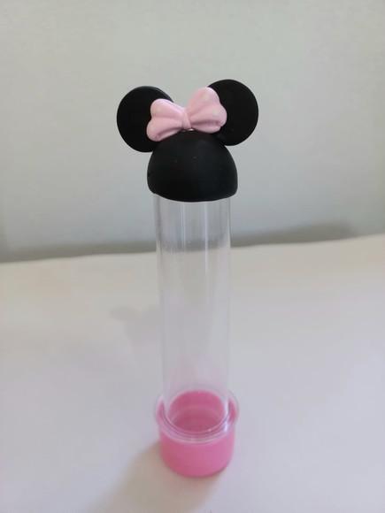 Tubetes Aplique Minnie Rosa em Biscuit