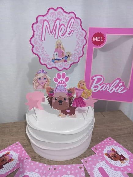 Topo de Bolo Barbie Pet