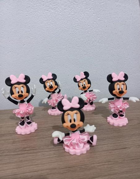 05 Apliques Minnie Rosa Bailarina em Biscuit