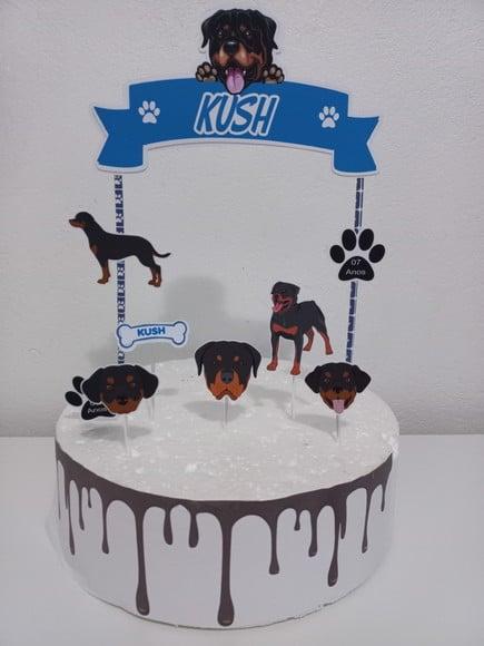 Topo de Bolo -cachorro Rottweiler