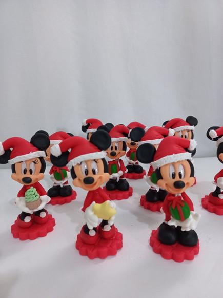 10 Apliques de Biscuit Minnie e Mickey Noel Natal