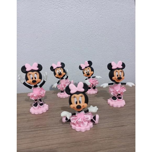 10 Apliques Minnie Rosa Bailarina em Biscuit