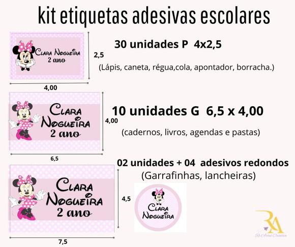 Kit Etiqueta Escolar 60 Unidades