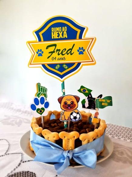 Topo de Bolo Pet - Copa do Mundo