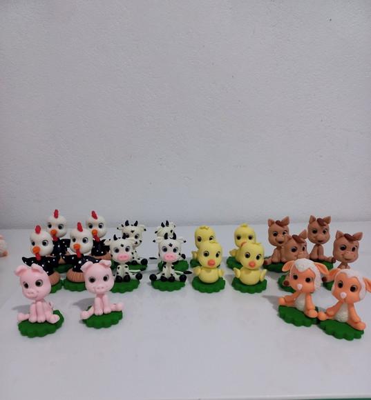 20 Apliques Fazendinha em Biscuit