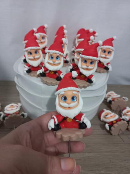 05 Unidades Enfeite Cuia Biscuit Papai Noel