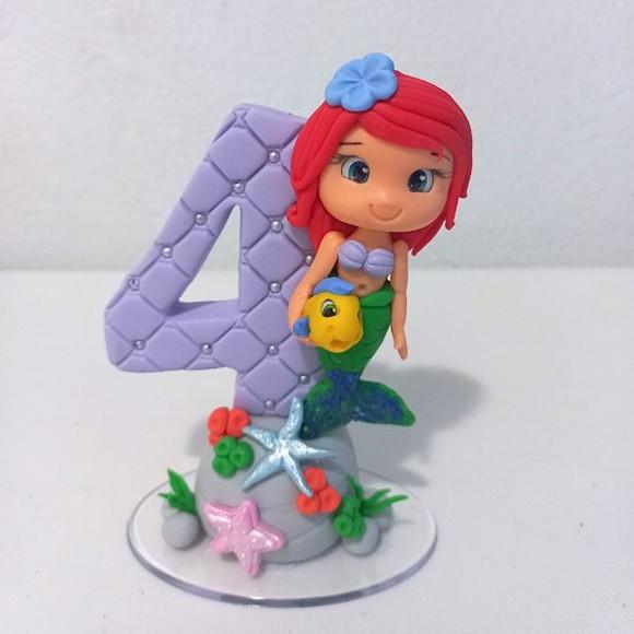 Vela Pequena Sereia em Biscuit