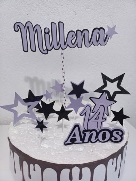 Topo de Bolo Estrelas - Papel Holográfico