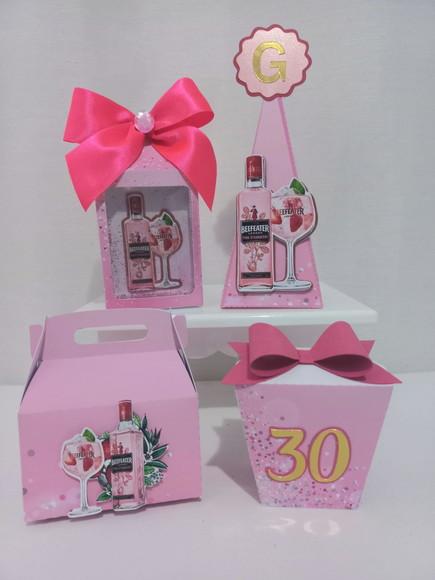 Kit Personalizados Gin Rosa 10 Itens