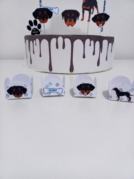 Forminha para Brigadeiro Personalizada Cachorro Rottweiler