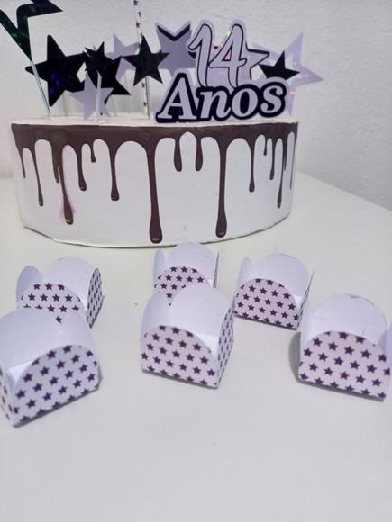 20 Unidades Forminhas para Docinhos Caixeta Tema Estrelas